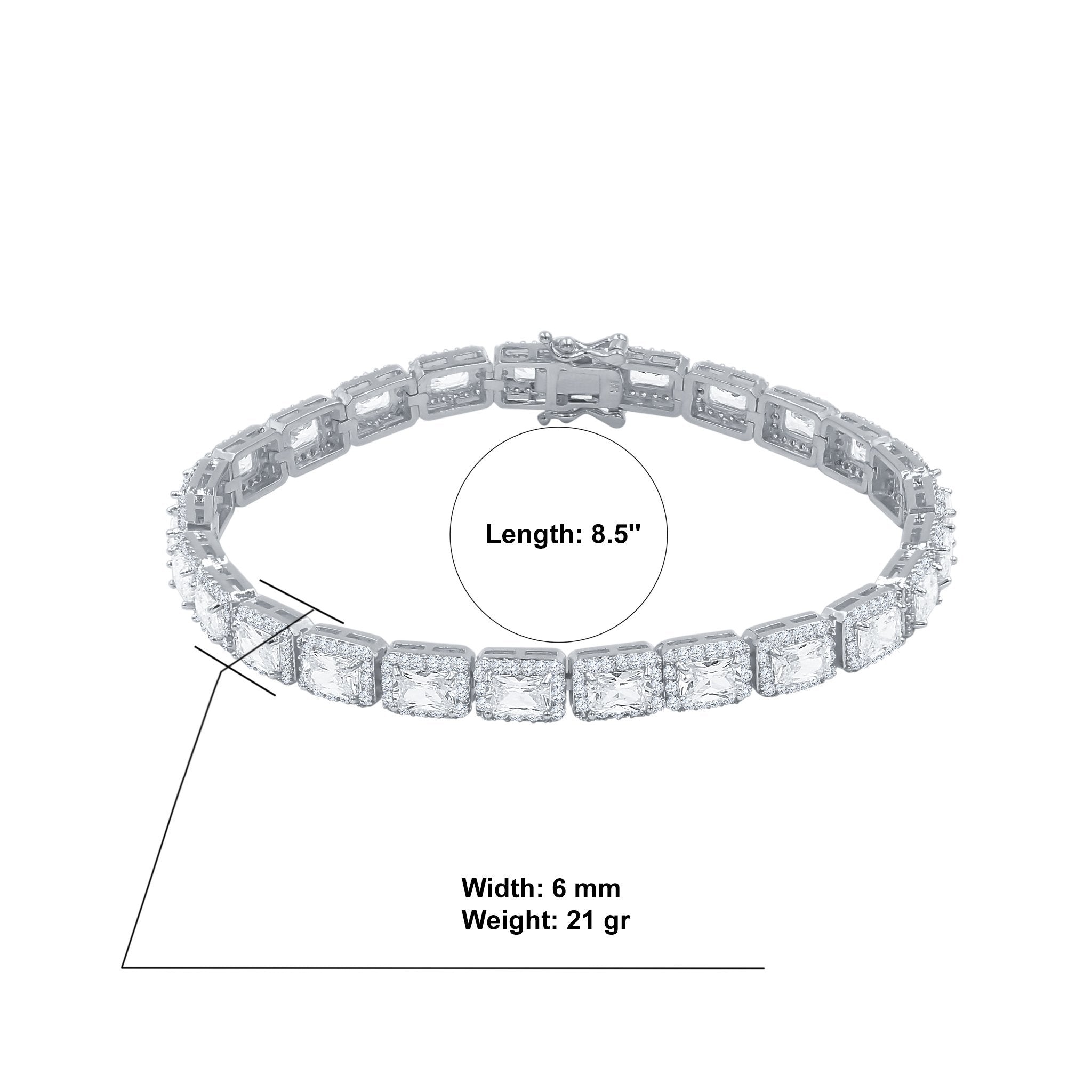1 Ctw Square Shape Round Cut Diamond Tennis Bracelet in 14K | Becker's  Jewelers | Burlington, IA